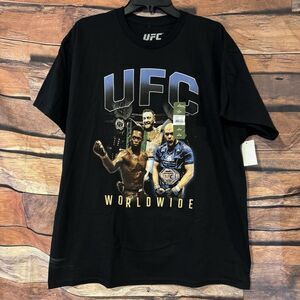 UFC Worldwide GOAT XL T-Shirt Feat. Jones McGregor Adesanya Black MMA SS Tee